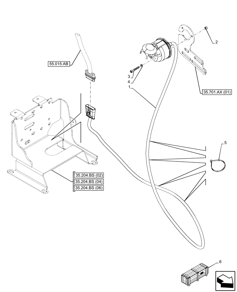Схема запчастей Case IH MAXXUM 135 - (55.510.BM[04]) - VAR - 743702 - CAB, POWER SOCKET, 12V, FRONT LOADER, EU (55) - ELECTRICAL SYSTEMS
