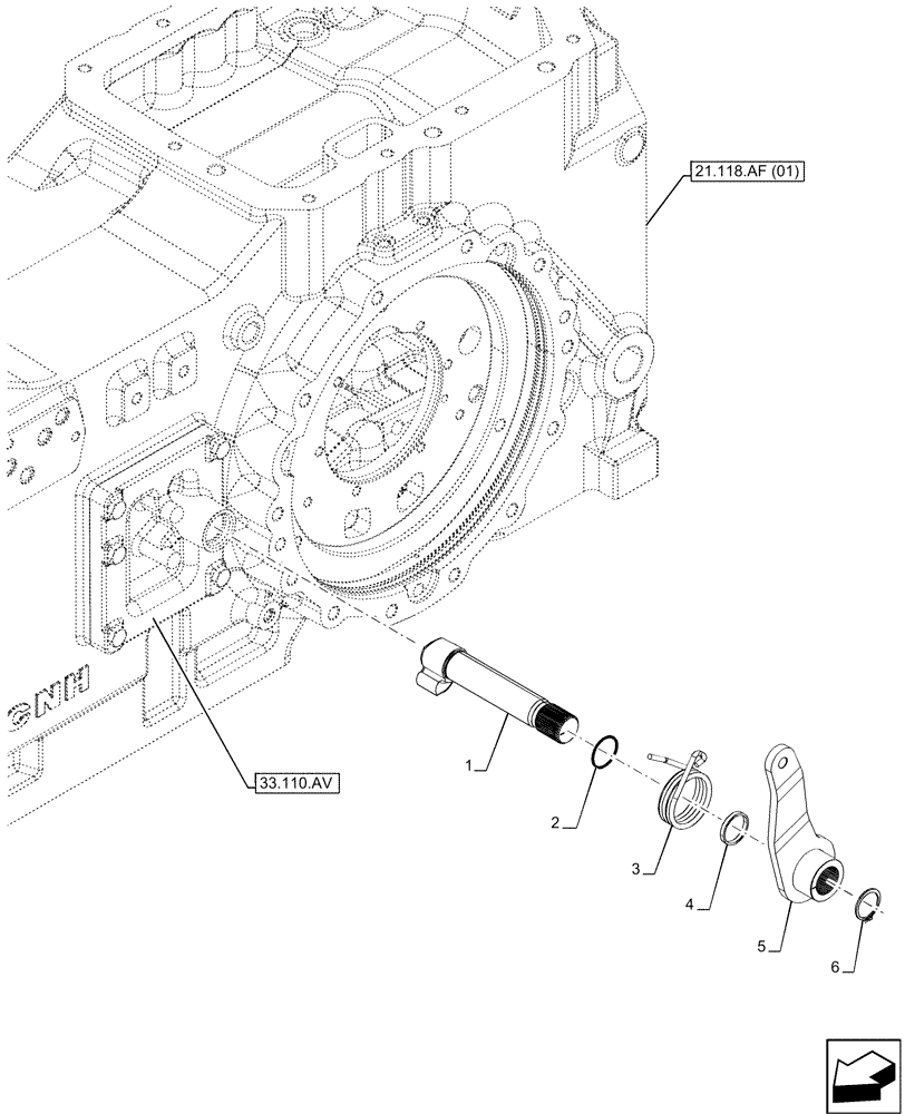 Схема запчастей Case IH MAXXUM 135 - (33.110.AP[02]) - VAR - 396247, 758442, 758549 - PARKING BRAKE, EXTERNAL CONTROL (33) - BRAKES & CONTROLS