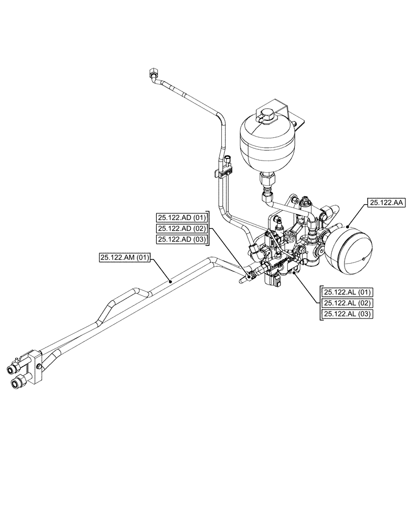 Схема запчастей Case IH MAXXUM 135 - (25.000.00[02]) - SECTION INDEX - FRONT AXLE SYSTEM (25) - FRONT AXLE SYSTEM