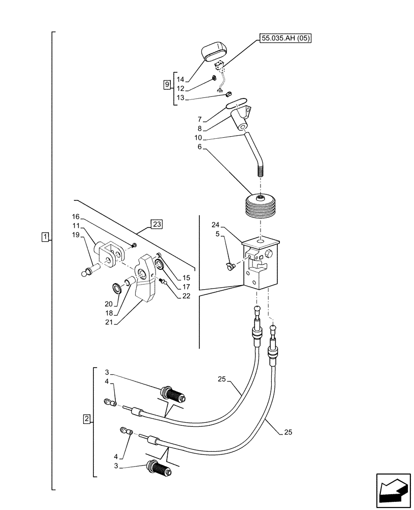 Схема запчастей Case IH MAXXUM 135 - (35.204.BS[18]) - VAR - 758351 - 3 MID-MOUNT CONTROL VALVES, JOYSTICK, COMPONENTS, NA (35) - HYDRAULIC SYSTEMS