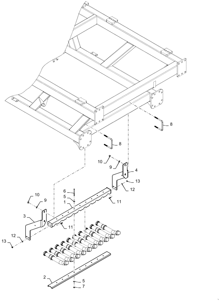 Схема запчастей Case IH 2355 - (61.904.AB[16]) - METERING SEED TUBE MOUNT, 350, 435 BUSHEL 6 RUN, 555 BUSHEL 7 RUN, 350, 435, 555 BUSHEL 8 RUN SINGLE SHOOT, TOW BETWEEN (61) - METERING SYSTEM