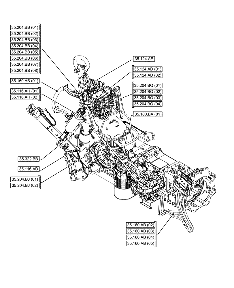 Схема запчастей Case IH MAXXUM 115 - (35.000.00[02]) - SECTION INDEX - HYDRAULIC SYSTEMS (35) - HYDRAULIC SYSTEMS