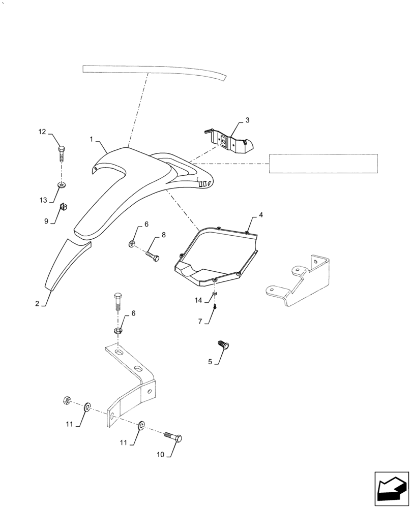 Схема запчастей Case IH PUMA 2304 - (90.116.AC) - REAR FENDER (90) - PLATFORM, CAB, BODYWORK AND DECALS