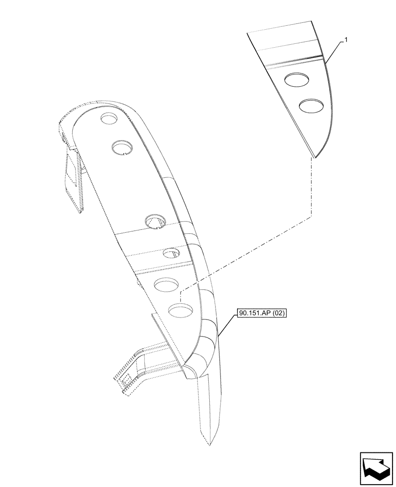 Схема запчастей Case IH MAXXUM 115 - (90.108.AE[03]) - VAR - 744985, 743729, 392209 - W/O BLUE AND ME SYSTEM (90) - PLATFORM, CAB, BODYWORK AND DECALS