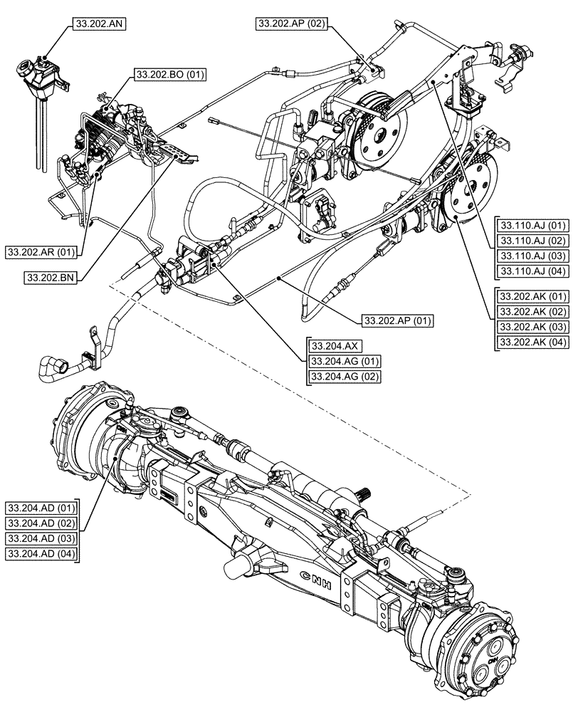 Схема запчастей Case IH MAXXUM 115 - (33.000.00[01]) - SECTION INDEX - BRAKES & CONTROLS (33) - BRAKES & CONTROLS