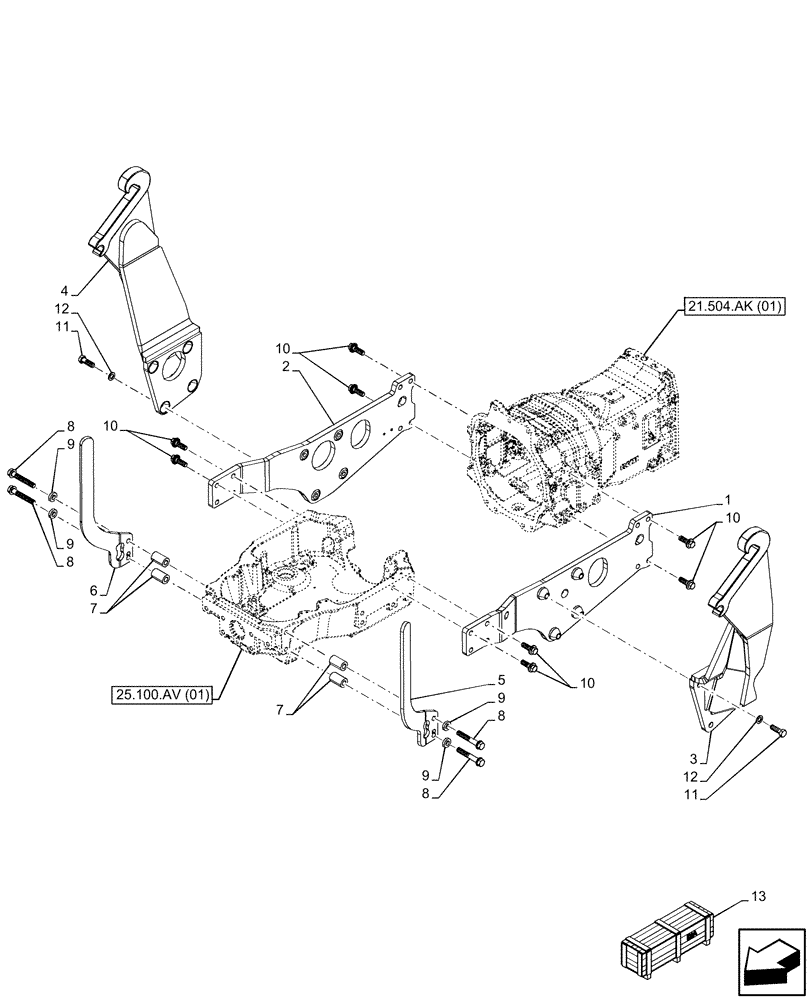 Схема запчастей Case IH MAXXUM 135 - (82.100.AK[01]) - VAR - 743702 - FRONT LOADER, SIDE MEMBER, EU (82) - FRONT LOADER & BUCKET