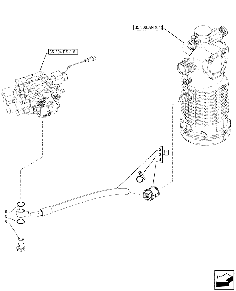 Схема запчастей Case IH MAXXUM 150 - (35.204.BX[11]) - VAR - 758351 - 3 MID-MOUNT CONTROL VALVES, MECHANICAL, LINE, NA (35) - HYDRAULIC SYSTEMS