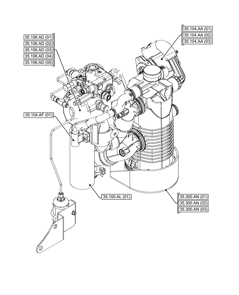 Схема запчастей Case IH MAXXUM 135 - (35.000.00[03]) - SECTION INDEX - HYDRAULIC SYSTEMS (35) - HYDRAULIC SYSTEMS