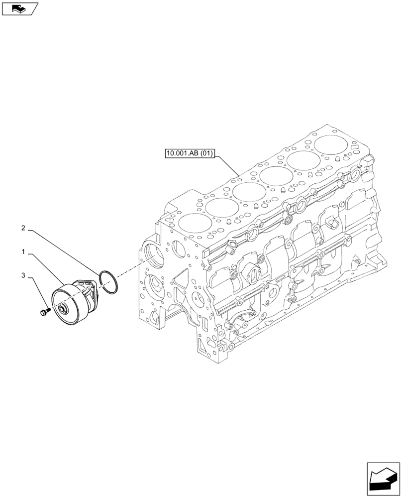Схема запчастей Case IH F4HFE96872 J101 - (10.400.BB) - WATER PUMP (10) - ENGINE