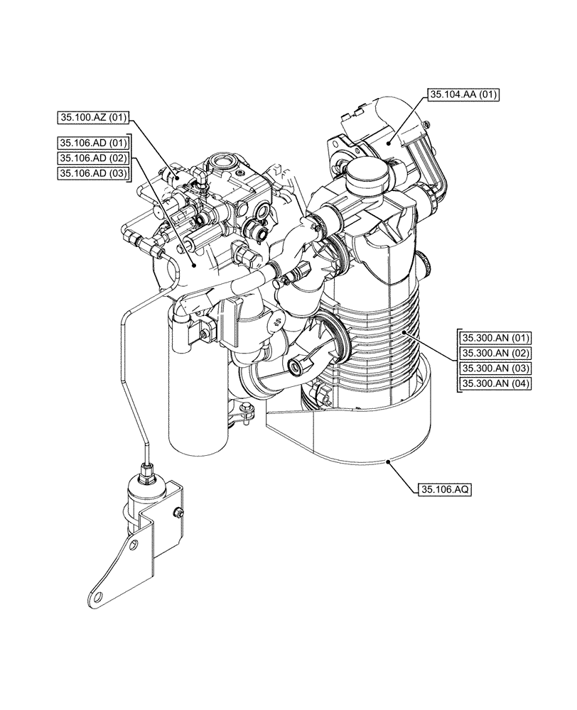 Схема запчастей Case IH MAXXUM 115 - (35.000.00[03]) - SECTION INDEX - HYDRAULIC SYSTEMS (35) - HYDRAULIC SYSTEMS