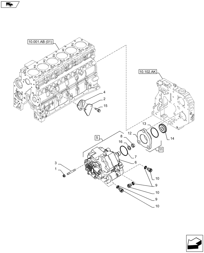 Схема запчастей Case IH F4HFE96872 J101 - (10.218.AQ) - FUEL INJECTION PUMP (10) - ENGINE
