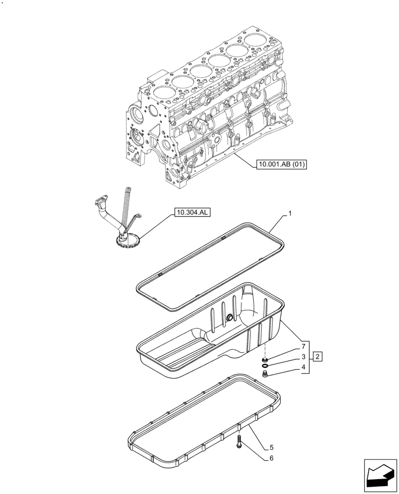Схема запчастей Case IH F4HFE96872 J101 - (10.102.AP) - ENGINE OIL PAN (10) - ENGINE
