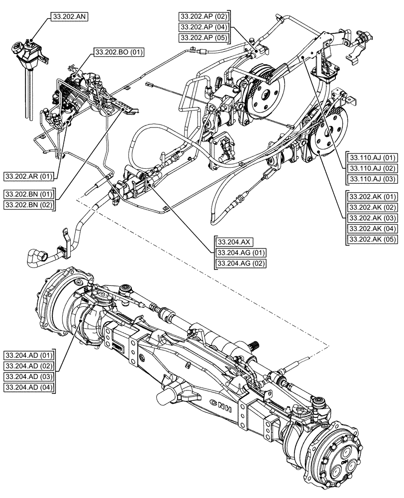 Схема запчастей Case IH MAXXUM 135 - (33.000.00[01]) - SECTION INDEX - BRAKES & CONTROLS (33) - BRAKES & CONTROLS