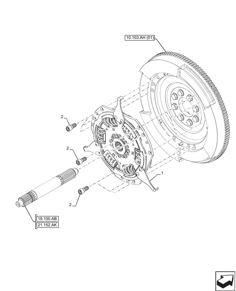 Схема запчастей Case IH MAXXUM 115 - (19.110.AA) - VAR - 392195, 392204, 743764, 743766, 758413, 758414, 758415, 758416, 758581, 759375, 759377, 759379 - FLYWHEEL, DAMPER (19) - POWER COUPLING