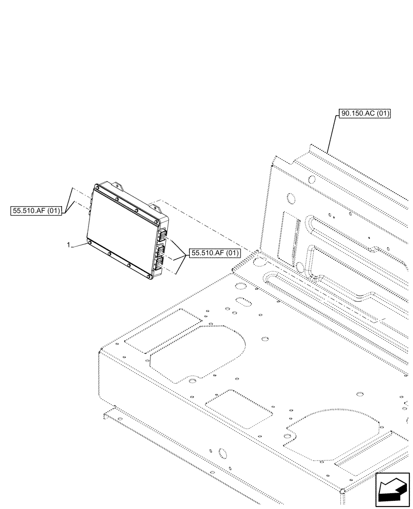 Схема запчастей Case IH MAXXUM 135 - (55.024.AE[10]) - VAR - 758498 - TRANSMISSION, ELECTRONIC CONTROLS, MODULE (55) - ELECTRICAL SYSTEMS