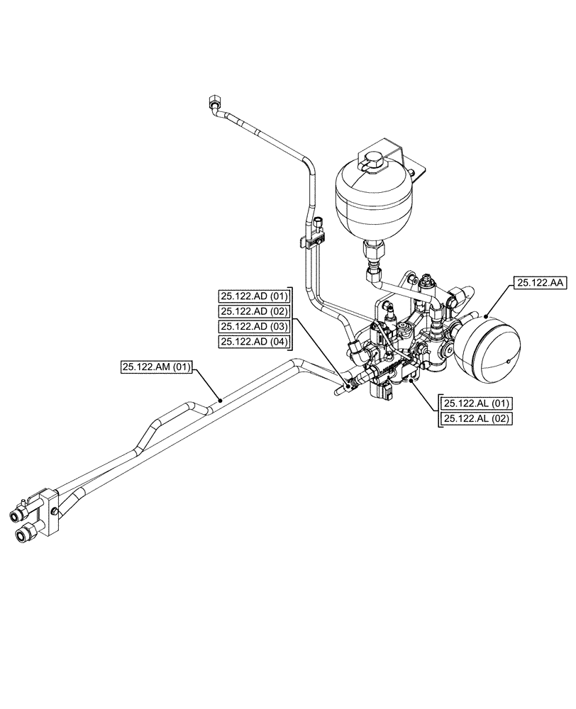 Схема запчастей Case IH MAXXUM 135 - (25.000.00[02]) - SECTION INDEX - FRONT AXLE SYSTEM (25) - FRONT AXLE SYSTEM