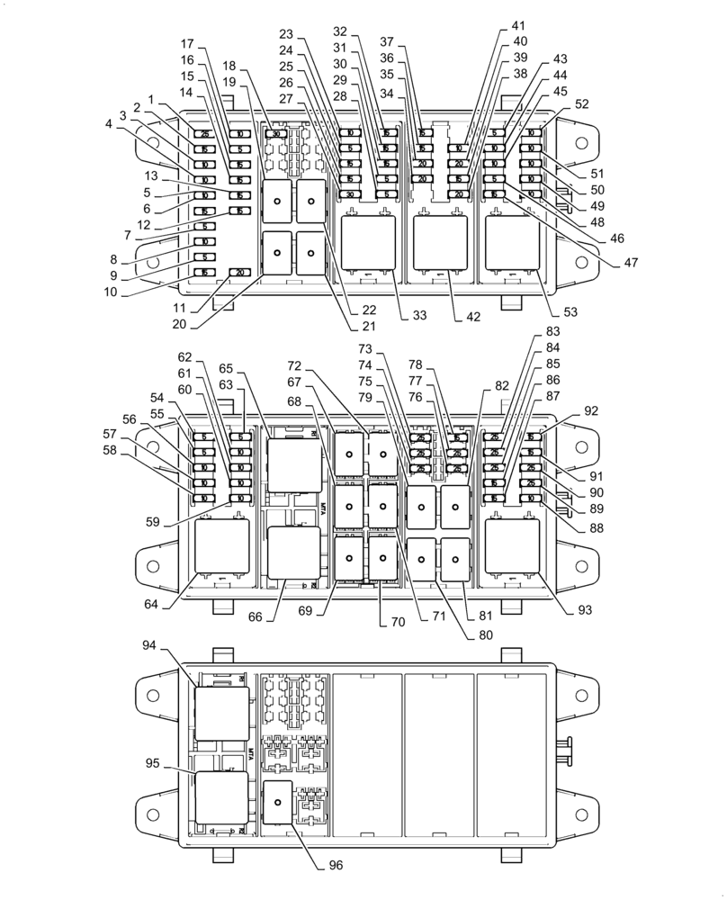 Схема запчастей Case IH QUADTRAC 620 - (55.510.AF[06]) - CAB MAIN WIRE HARNESS, FUSE AND RELAY, BSN ZFF308000 (55) - ELECTRICAL SYSTEMS