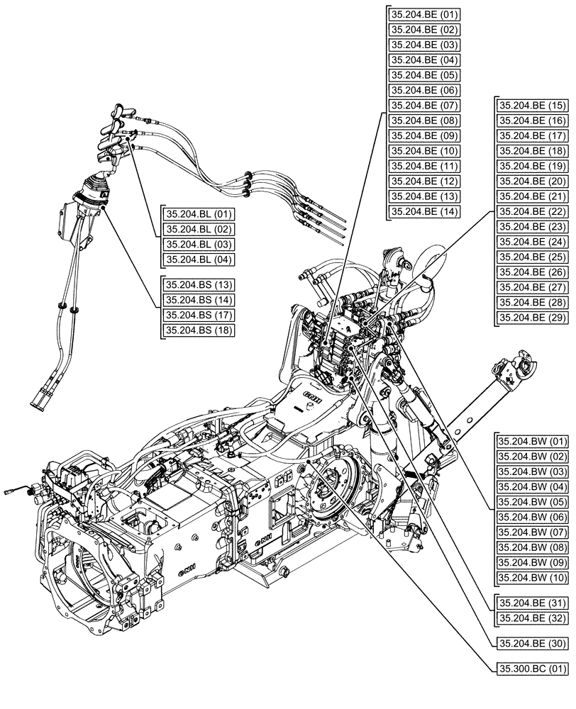 Схема запчастей Case IH MAXXUM 135 - (35.000.00[01]) - SECTION INDEX - HYDRAULIC SYSTEMS (35) - HYDRAULIC SYSTEMS