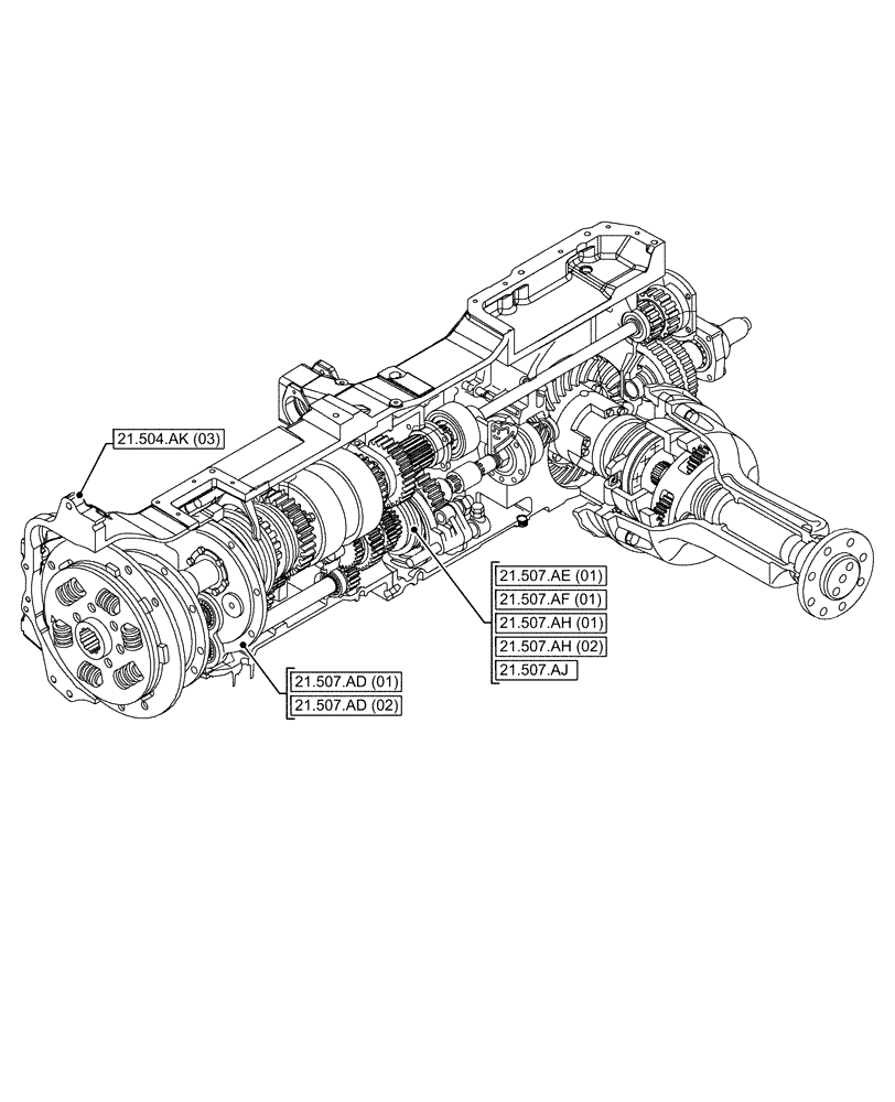 Схема запчастей Case IH MAXXUM 145 - (21.000.00[01]) - SECTION INDEX - TRANSMISSION (21) - TRANSMISSION