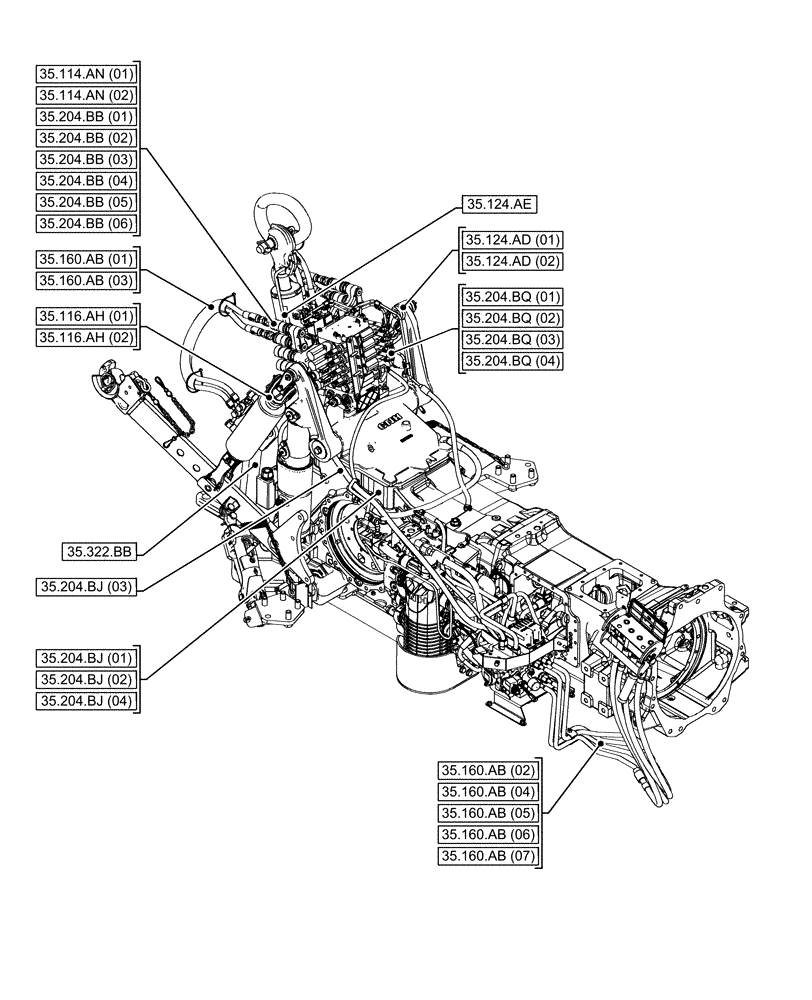 Схема запчастей Case IH MAXXUM 135 - (35.000.00[02]) - SECTION INDEX - HYDRAULIC SYSTEMS (35) - HYDRAULIC SYSTEMS