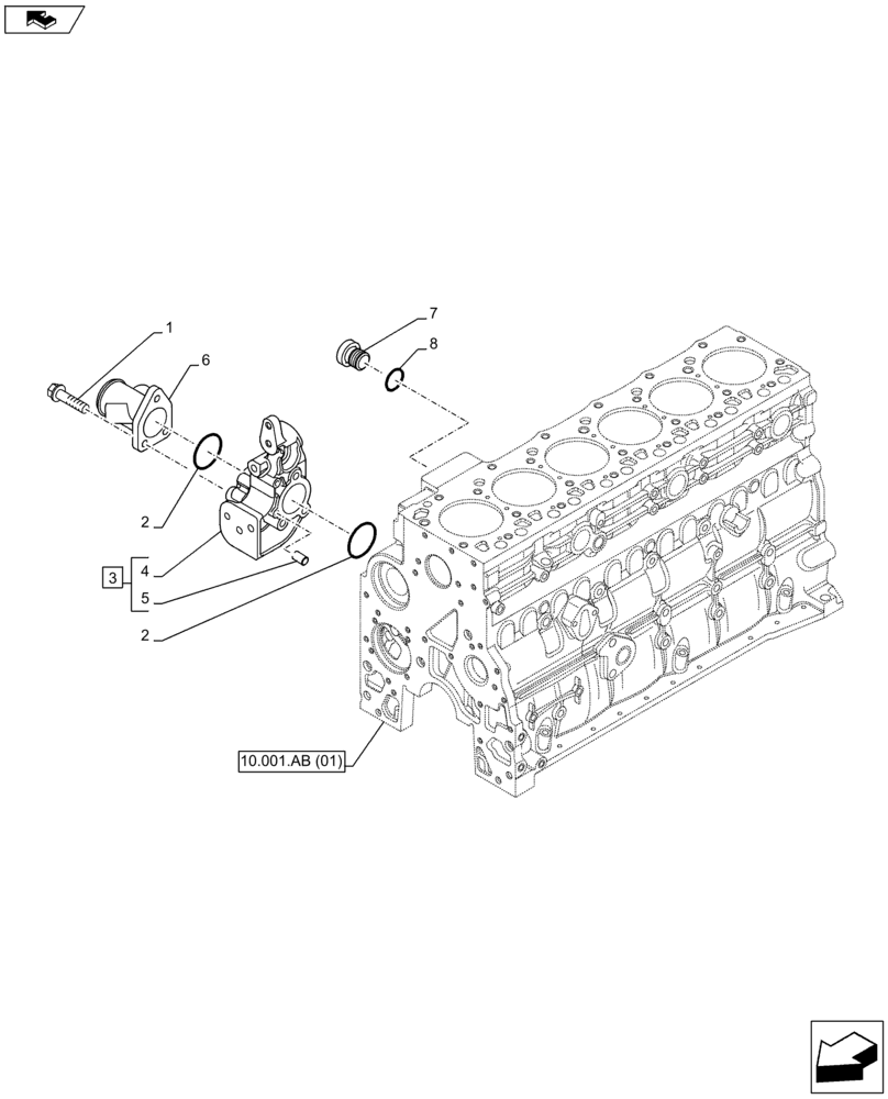 Схема запчастей Case IH F4HFE96872 J101 - (10.400.AE) - WATER PUMP, INLET MANIFOLD (10) - ENGINE