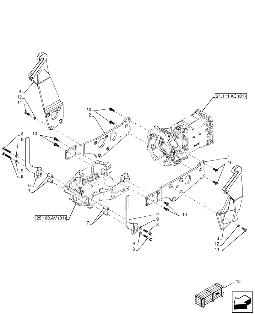 Схема запчастей Case IH MAXXUM 135 - (82.100.AK[01]) - VAR - 743702 - FRONT LOADER, SIDE MEMBER, EU (82) - FRONT LOADER & BUCKET