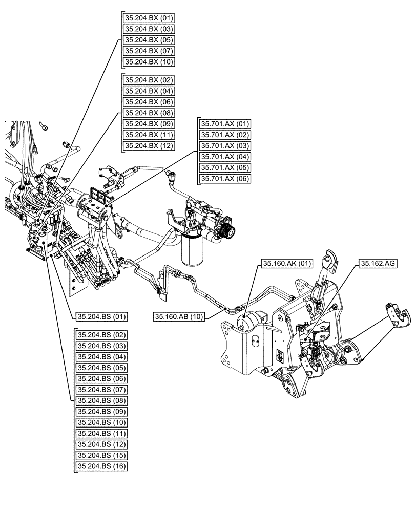 Схема запчастей Case IH MAXXUM 135 - (35.000.00[04]) - SECTION INDEX - HYDRAULIC SYSTEMS (35) - HYDRAULIC SYSTEMS