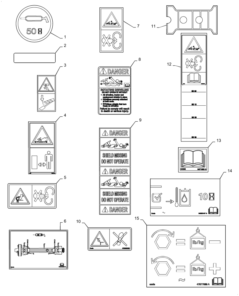 Схема запчастей Case IH 3152 - (90.108.020) - DECALS - CAUTION, WARNING, AND DANGER (90) - PLATFORM, CAB, BODYWORK AND DECALS