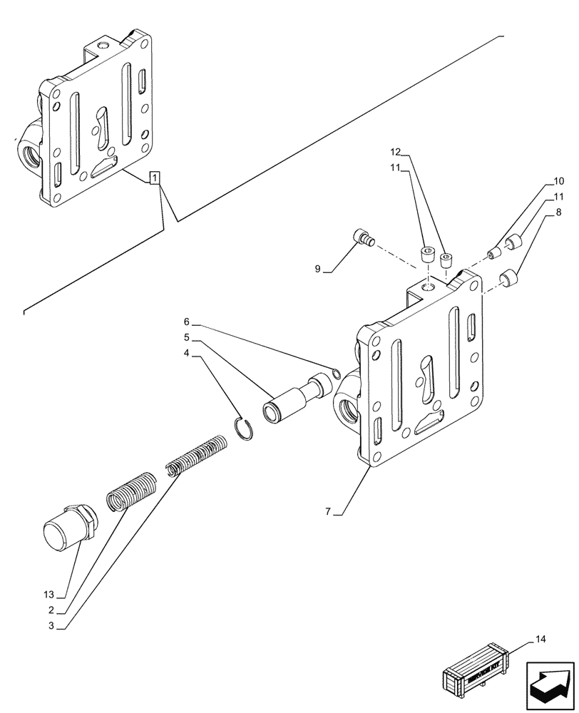 Схема запчастей Case IH MAXXUM 135 - (21.505.AQ[03]) - VAR - 396247, 758442, 758549 - TRANSMISSION CONTROL VALVE, COMPONENTS (21) - TRANSMISSION