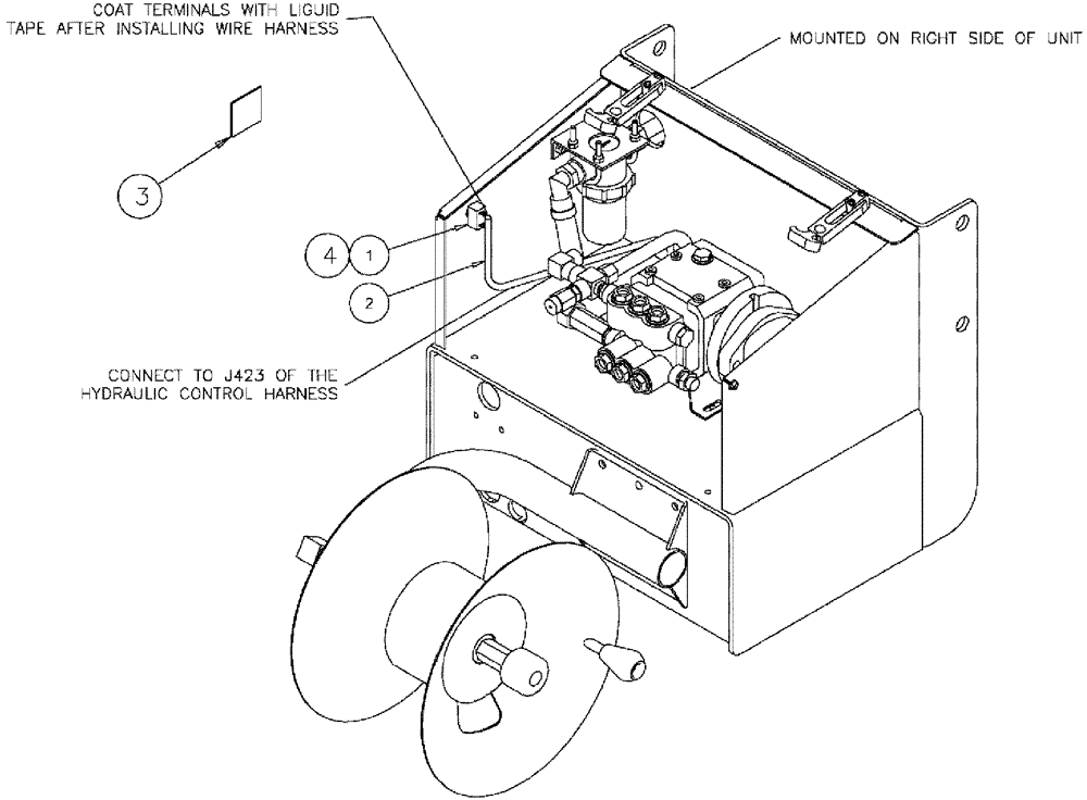 Схема запчастей Case IH 610 - (05-018) - REMOTE WASH, ELECTRICAL GROUP Liquid Plumbing