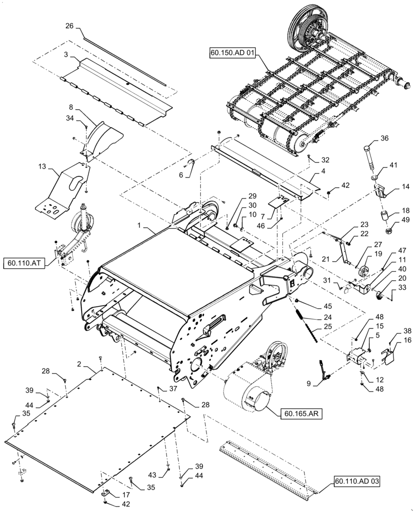 Схема запчастей Case IH 7140 - (60.110.AD[01]) - VAR - 425081, 425082, 425083 - FEEDER, STANDARD (60) - PRODUCT FEEDING