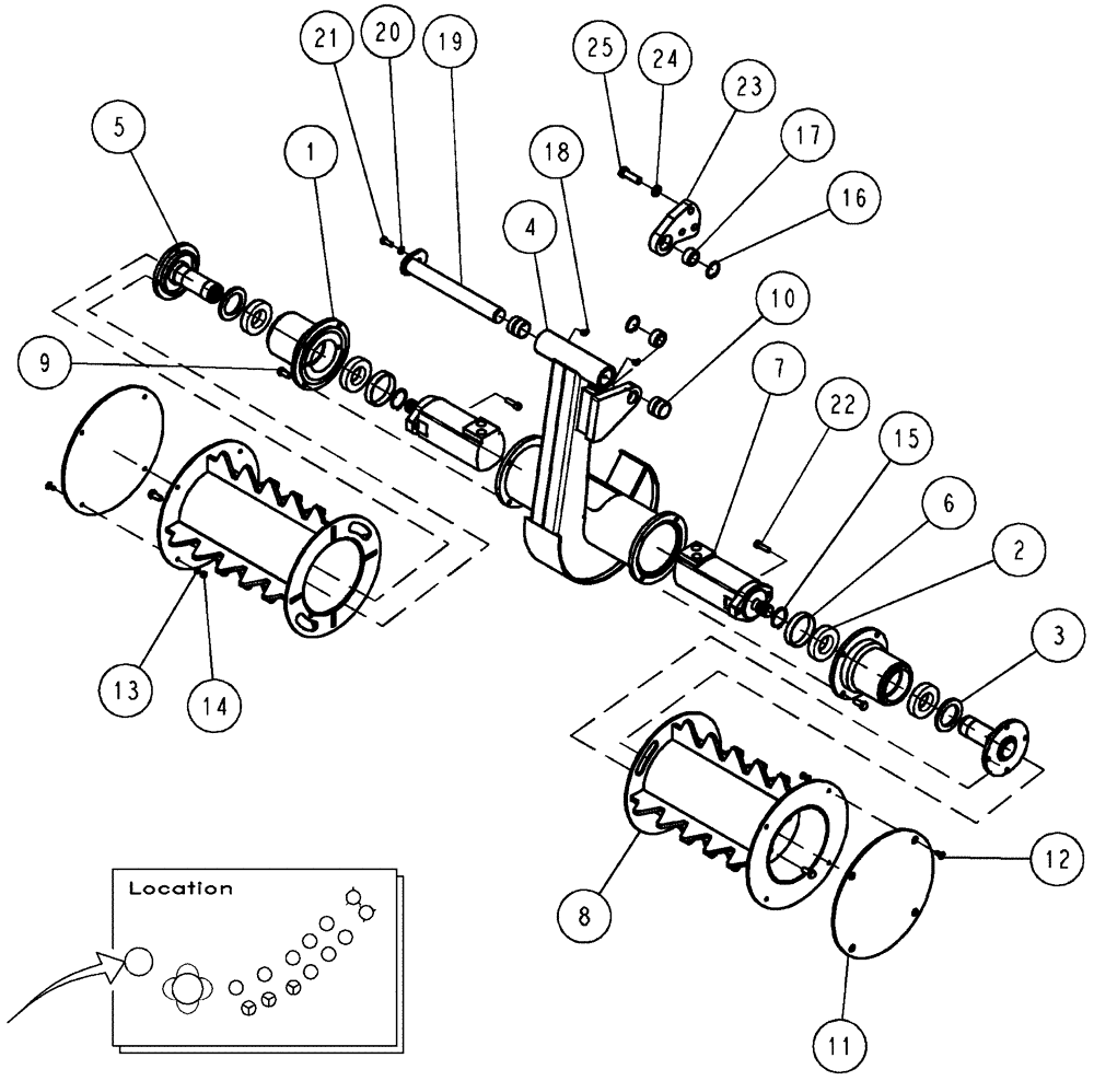 Схема запчастей Case IH 7000 - (A05.02[01]) - Power Knockdown Roller {Adjustable} (60) - PRODUCT FEEDING