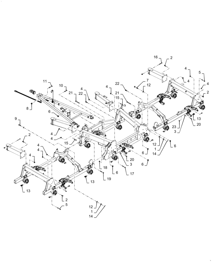 Схема запчастей Case IH 500 - (39.100.AB[03-4]) - MAIN FRAME 30 FOOT CONTINUED (39) - FRAMES AND BALLASTING