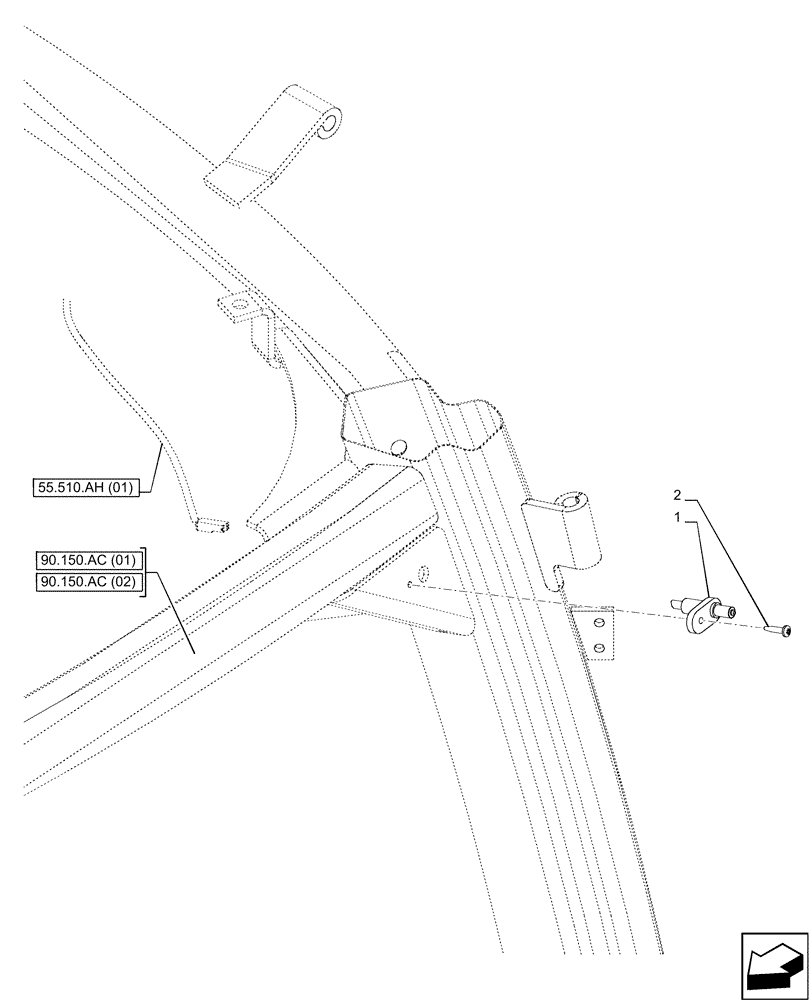 Схема запчастей Case IH PUMA 200 CVT - (55.514.AW[01]) - SWITCH, INTERIOR LIGHT, CAB, 1 DOOR (55) - ELECTRICAL SYSTEMS