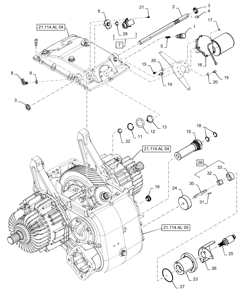 Схема запчастей Case IH 7140 - (21.114.AL[06]) - VAR - 425440, 425441 - TRANSMISSION, REAR, SOLENOID VALVE, LOW SPEED (21) - TRANSMISSION