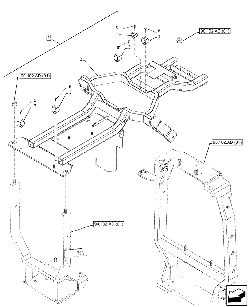 Схема запчастей Case IH PUMA 200 CVT - (10.202.AH[01]) - VAR - 391216, 758207, 758208, 758210, 758951 - AIR CLEANER, SUPPORT (10) - ENGINE