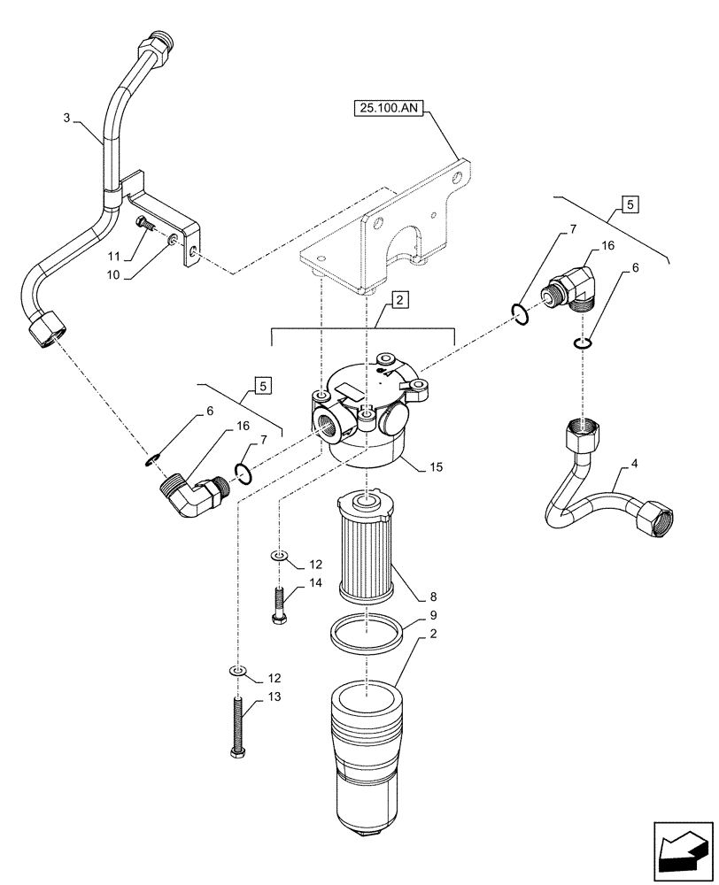 Схема запчастей Case IH FARMALL 115C - (21.104.AP) - VAR - 744762, 744763, 744764 - TRANSMISSION OIL FILTER (21) - TRANSMISSION
