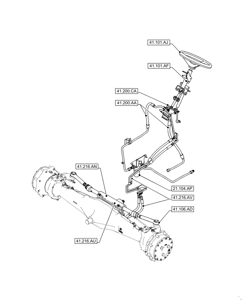 Схема запчастей Case IH FARMALL 85C - (41.000.00) - SECTION INDEX - STEERING (41) - STEERING