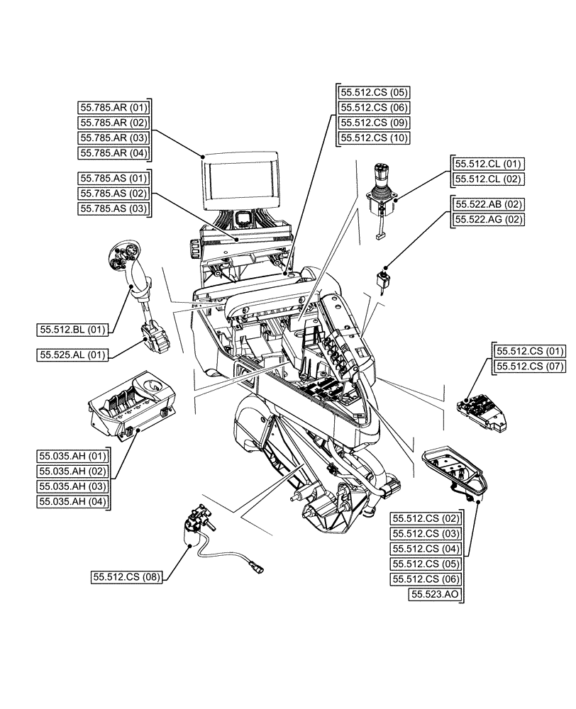Схема запчастей Case IH MAXXUM 115 - (55.000.00[08]) - SECTION INDEX - ELECTRICAL SYSTEMS (55) - ELECTRICAL SYSTEMS