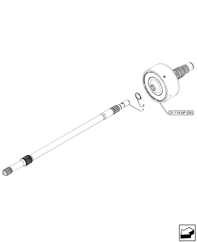 Схема запчастей Case IH PUMA 200 - (31.114.AP[05]) - VAR - 391141, 758025, 758028, 758029, 758031, 758032 - PTO 540/1000 RPM, PTO 540E/1000 RPM, PTO 1000/1000E RPM, SHAFT (31) - IMPLEMENT POWER TAKE OFF