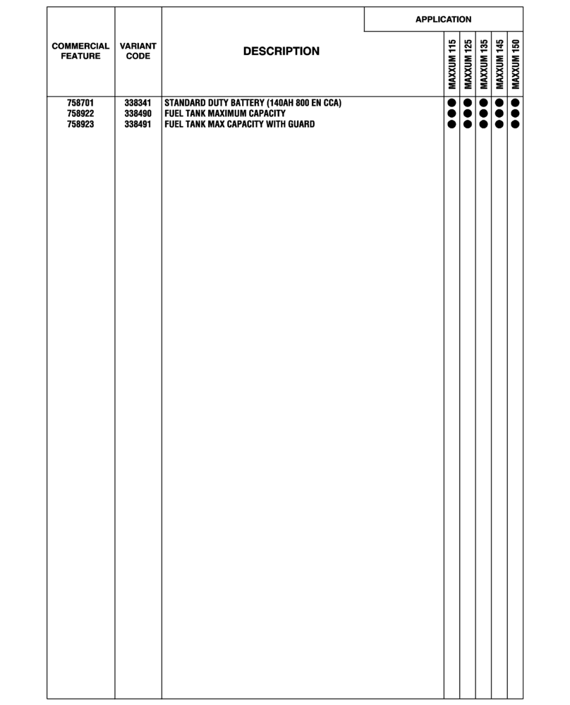 Схема запчастей Case IH MAXXUM 135 - (00.100.04[23]) - OPTIONAL EQUIPMENT, NA (BASILDON PLANT) (00) - GENERAL & PICTORIAL INDEX