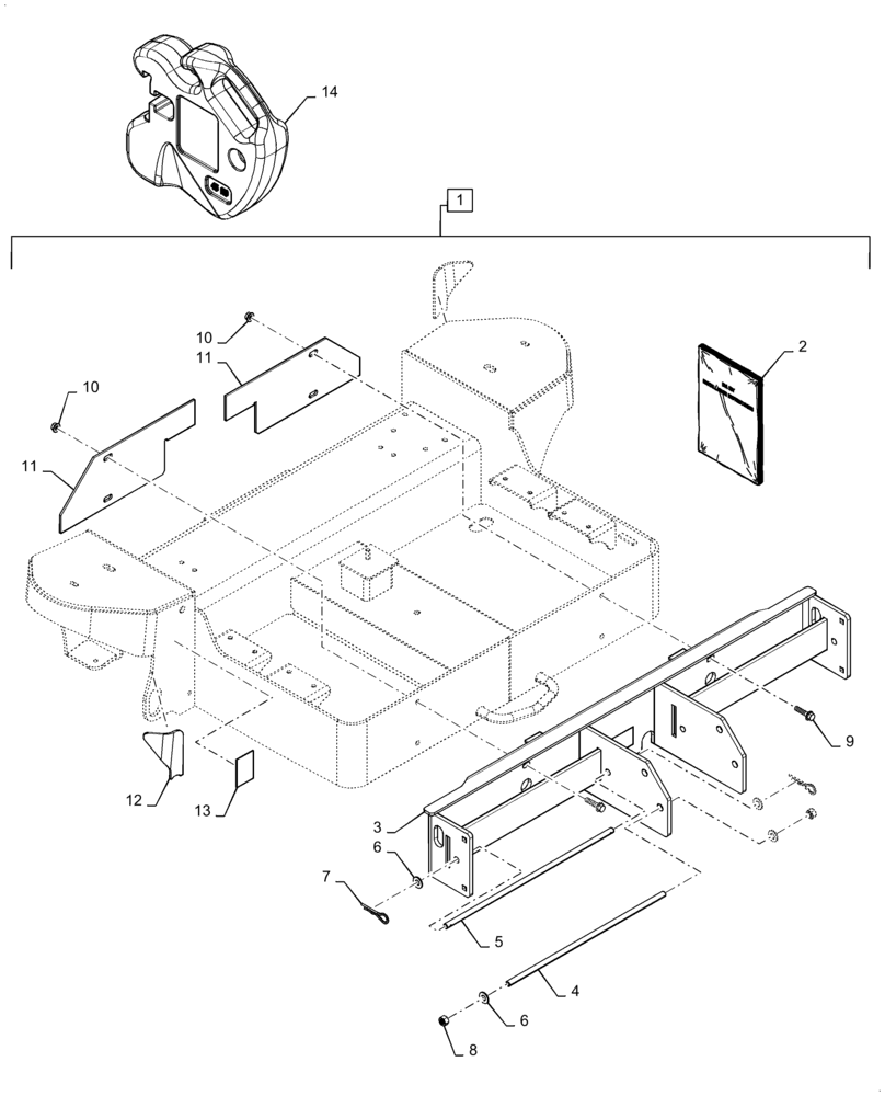 Схема запчастей Case IH WD2504 - (39.140.AC[01]) - REAR BALLAST BAR, BSN YFG676501 (39) - FRAMES AND BALLASTING