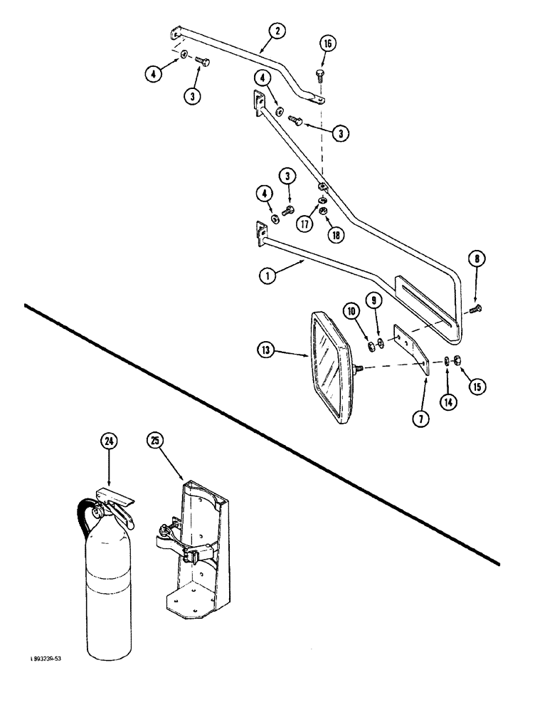 Схема запчастей Case IH 1844 - (9D-38) - MIRROR (10) - CAB & AIR CONDITIONING