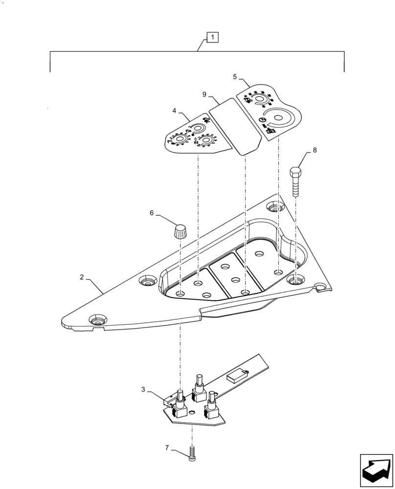 Схема запчастей Case IH PUMA 2304 - (55.512.CS[01]) - ARMREST CONTROL PANEL (55) - ELECTRICAL SYSTEMS