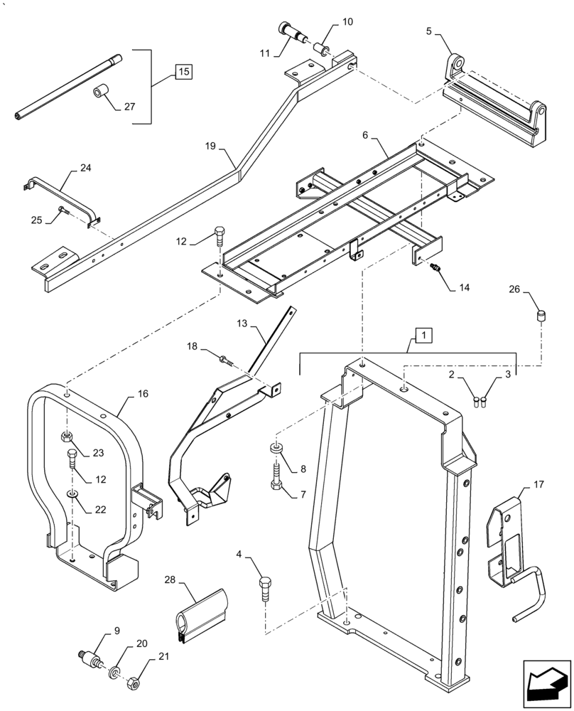 Схема запчастей Case IH PUMA 2304 - (90.102.AD) - HOOD, SUPPORT (90) - PLATFORM, CAB, BODYWORK AND DECALS