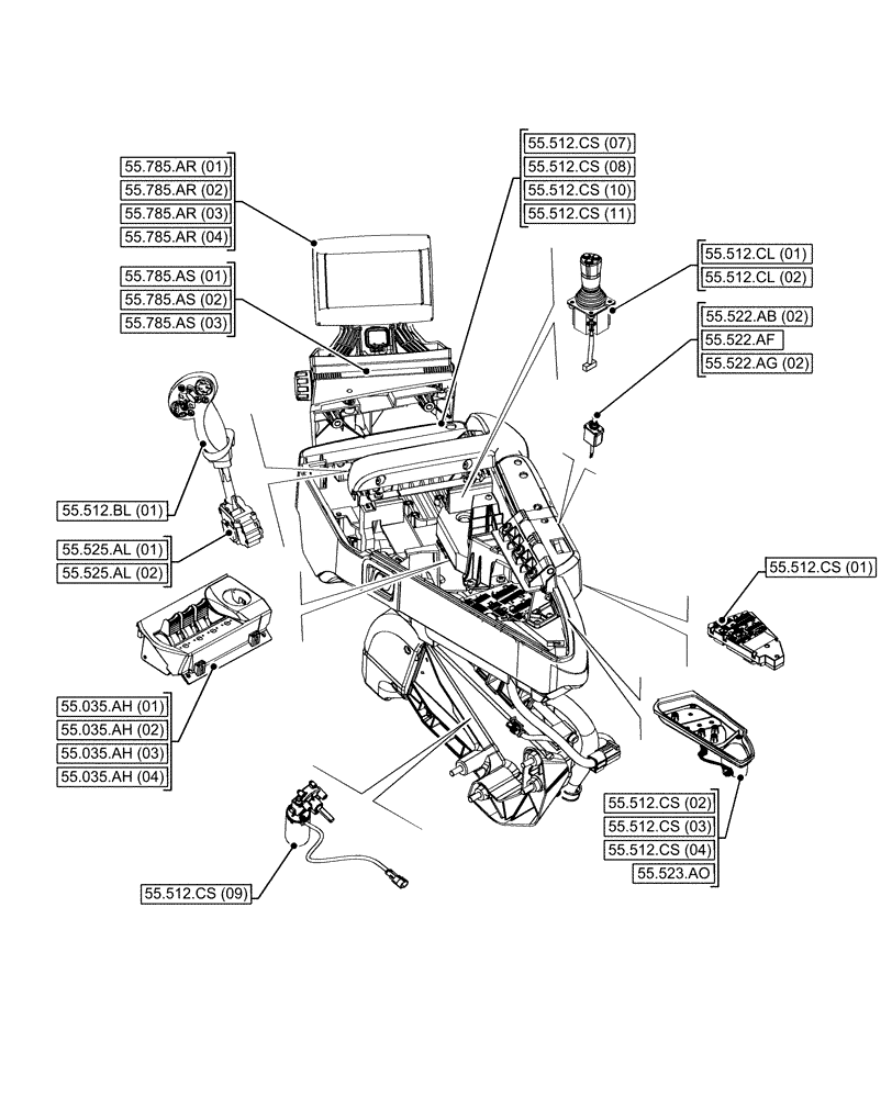Схема запчастей Case IH MAXXUM 135 - (55.000.00[08]) - SECTION INDEX - ELECTRICAL SYSTEMS (55) - ELECTRICAL SYSTEMS