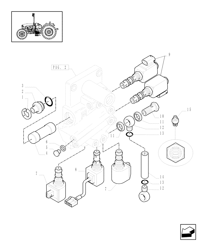 Схема запчастей Case IH JX1075C - (1.27.3/05[01]) - (VAR.275-275/1) HI-LO 32X16 (30KM/H) P. SHUTTLE W/OIL COOLER - SOLENOID VALVES (03) - TRANSMISSION