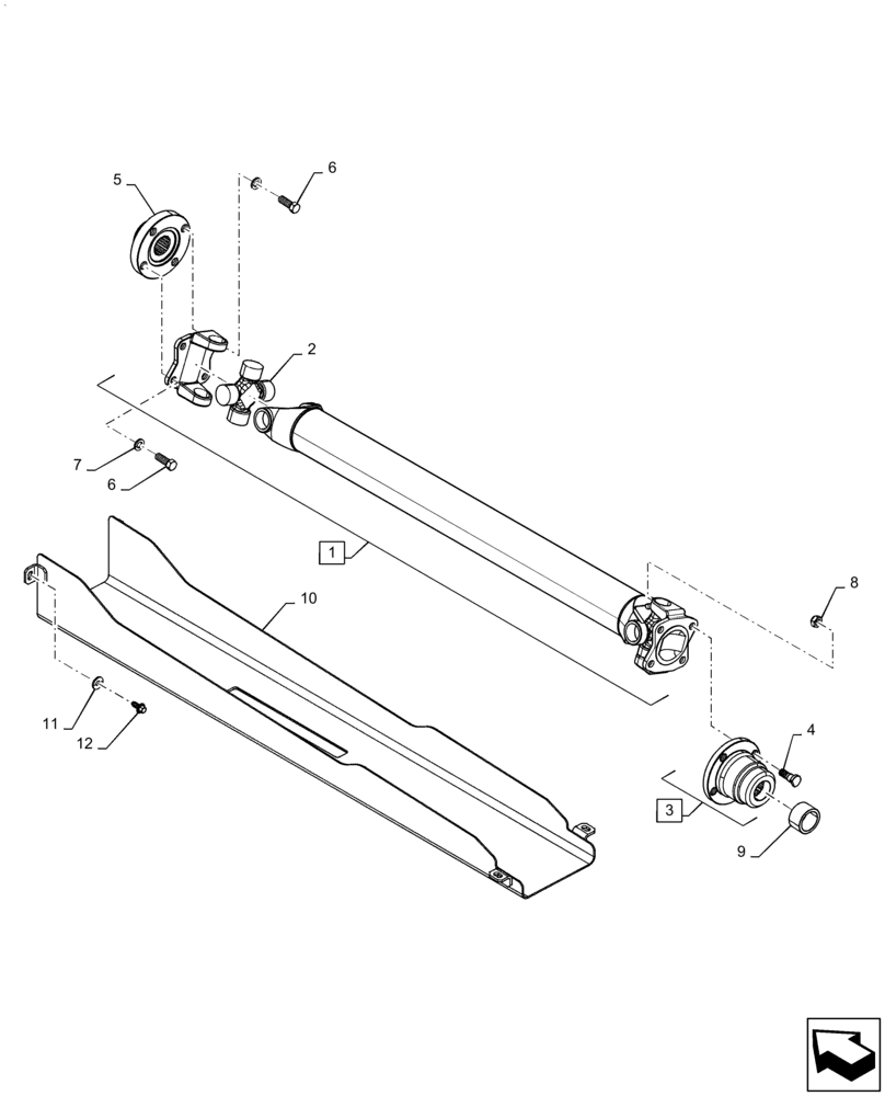 Схема запчастей Case IH PUMA 185 CVT - (23.314.AH) - VAR - 391157 - 4WD DRIVESHAFT FOR FIXED FRONT AXLE (23) - FOUR WHEEL DRIVE SYSTEM