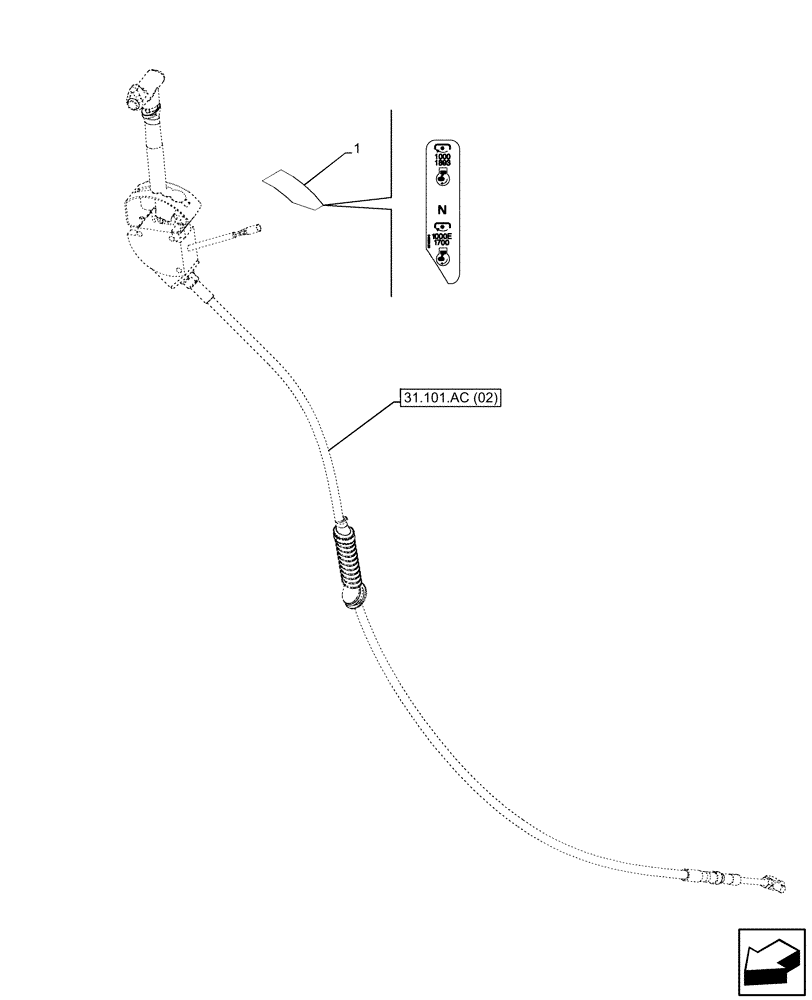 Схема запчастей Case IH PUMA 200 - (90.108.AA[17]) - VAR - 338179, 338182, 758025, 758029 - DECAL, CONTROL LEVER, PTO 1000/1000E RPM (90) - PLATFORM, CAB, BODYWORK AND DECALS