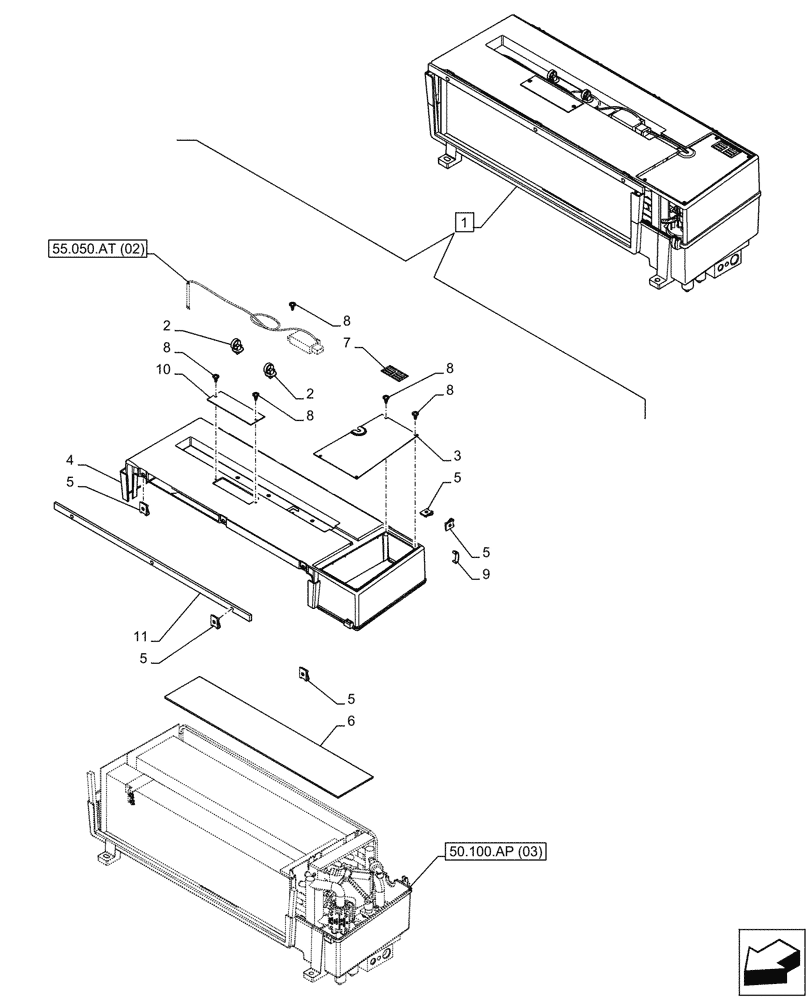 Схема запчастей Case IH PUMA 185 - (50.100.AP[02]) - VAR - 391177, 391299, 391357, 759264, 759266 - AIR CONDITIONER, COMPONENTS (50) - CAB CLIMATE CONTROL